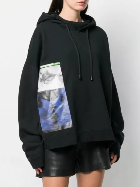 Hanorac cu glugă Dsquared2 cu imagine negru