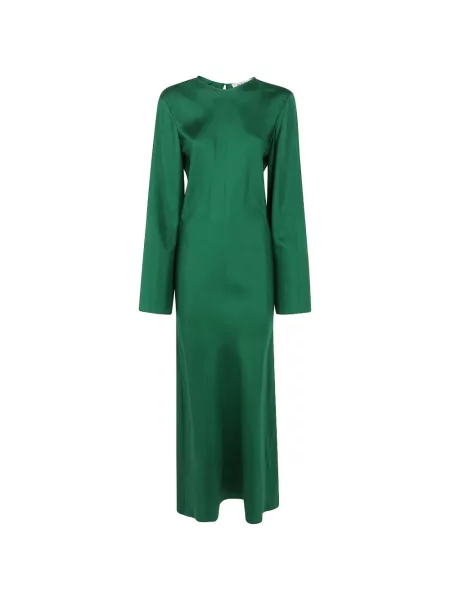Lung rochie maxi Róhe de mătase verde