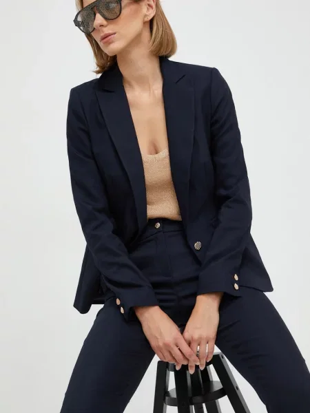 Сако Morgan с едно копче с изчистен дизайн тъмносиньо