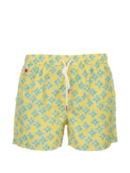 Slip de baie Kiton cu model floral cu imagine galben