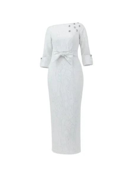 Maksi sukienka maxi Baruni garniturowa biała
