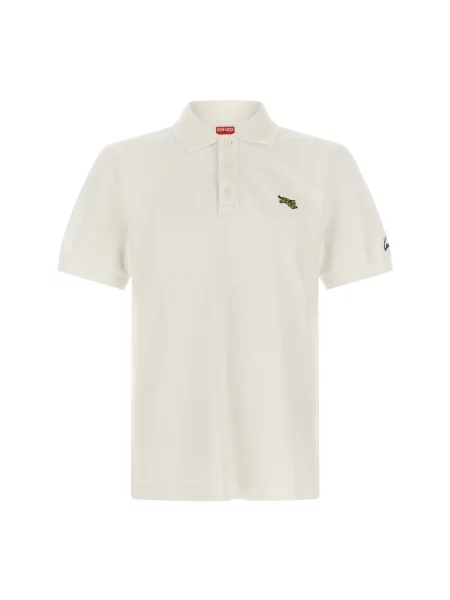 Koszulka polo Kenzo w tygrysie prążki biała
