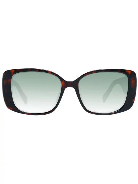 Lniane okulary przeciwsłoneczne Karen Millen brązowe