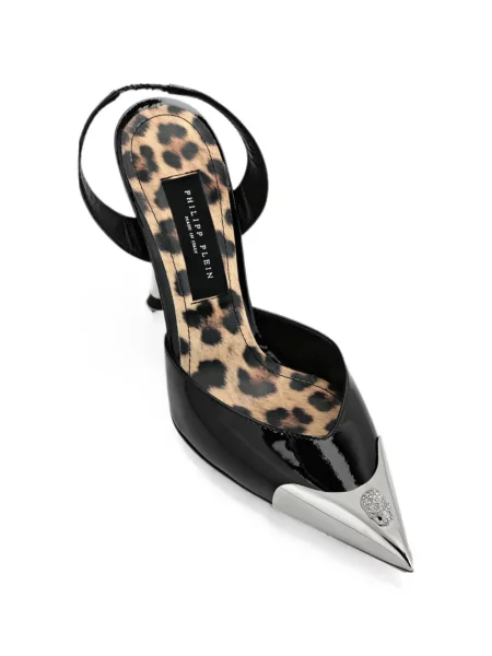 Pantofi cu toc Philipp Plein slingback negru