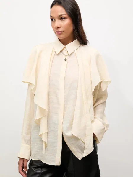 Классическая ошейниковый рубашка Answear.lab бежевая
