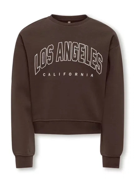 ONLY Sweater majica KOGSWEAT tamno smeđa bijela