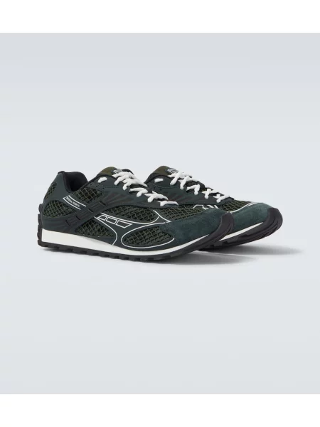 Sneakerși Bottega Veneta din piele de căprioară verde