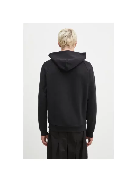 Bluza z kapturem Napapijri z kapturem z nadrukiem czarna