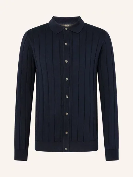 Windsor. Pletená Košile Cashmilo Slim Fit tmavě modrá