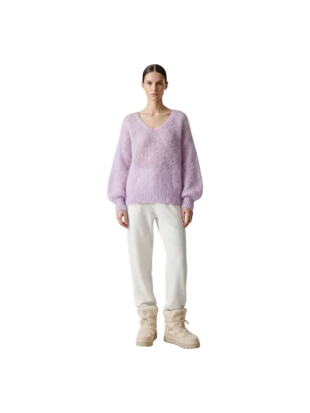 Sweter Americandreams wełniany fioletowy