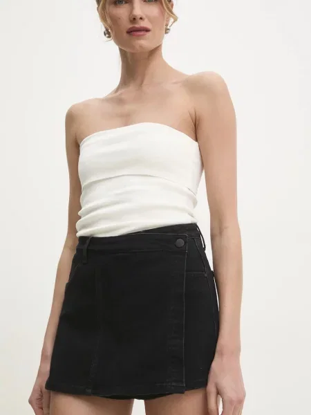 Traper kratke hlače Answear Lab za žene bez uzorka visoki struk crna