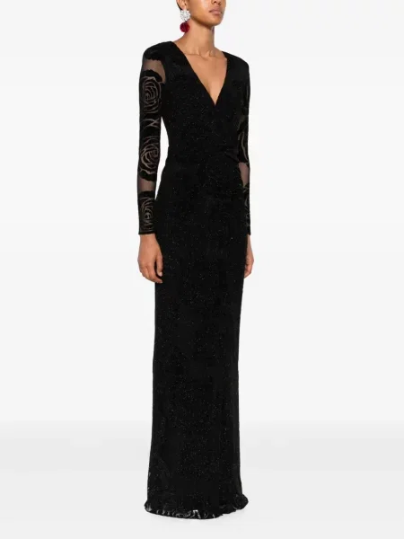 Rochie maxi Nissa cu imagine negru