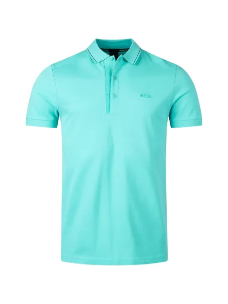 Tricou polo Boss cu broderie albastru