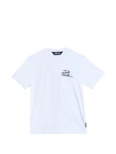 Tricou Just Cavalli cu broderie alb