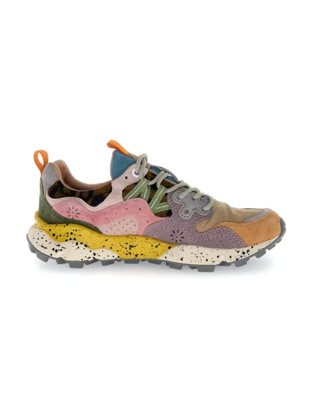 Sneakersy Flower Mountain zamszowe w kwiatki trekkingowe szare