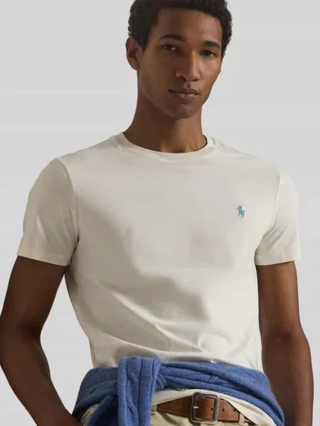 T-shirt o kroju regular fit z czystej bawełny Polo Ralph Lauren beżowa