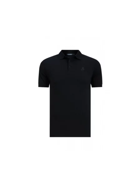 Karl Lagerfeld polo gładki czarny