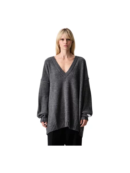 Sweter Mm6 Maison Margiela wełniany szary