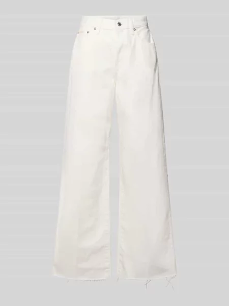 Jeansy z szerokimi nogawkami z czystej bawełny Calvin Klein Jeans białe