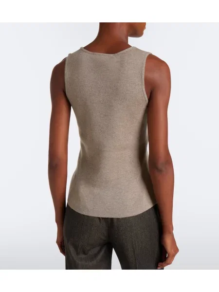 Top Max Mara din piele de căprioară bej