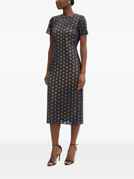 Cu centură rochie Michael Kors Collection din piele cu cataramă negru