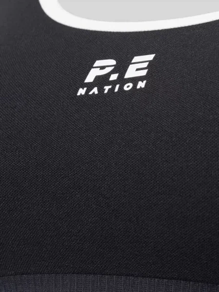 Biustonosz sportowy z nadruk z logo model ADAPTION SEAMLESS' P.e Nation czarny