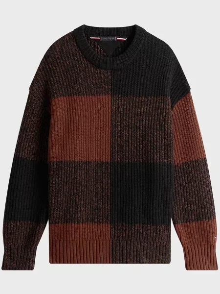 Клетчатый свитер Tommy Hilfiger коричневый