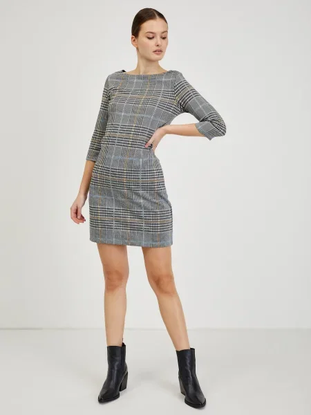Sukienka Orsay w kratę czarna