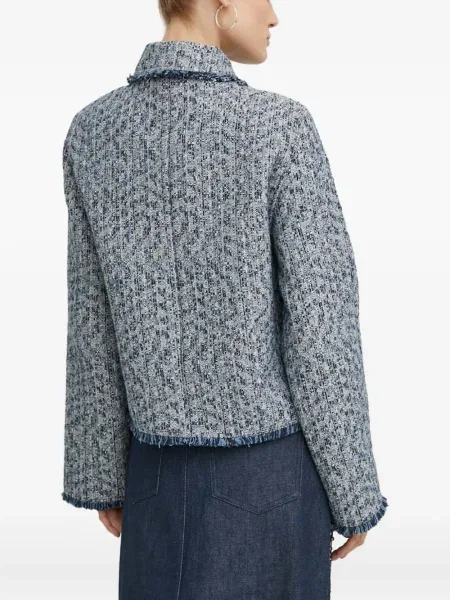 Geacă Samsøe Samsøe din tweed albastru