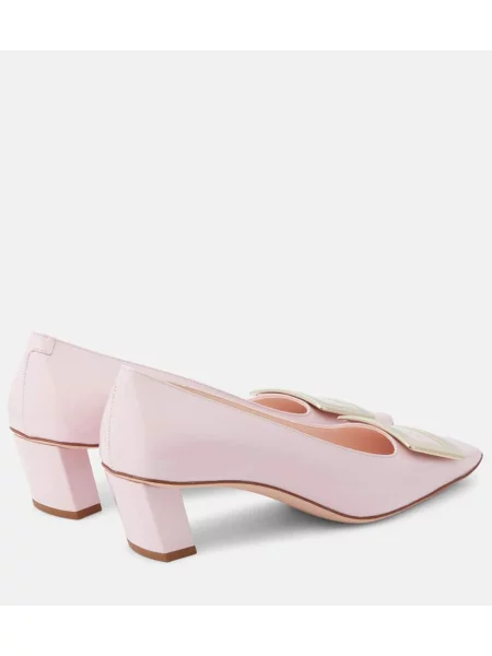Pantofi cu toc Roger Vivier din piele de lac roz