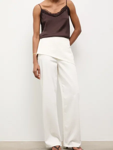 Answear.LAB blugi drepți pentru femei Unscripted Collection alb