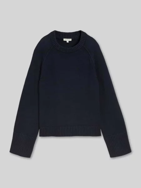 Sweter z czystej bawełny o kroju regular fit Tom Tailor granatowy