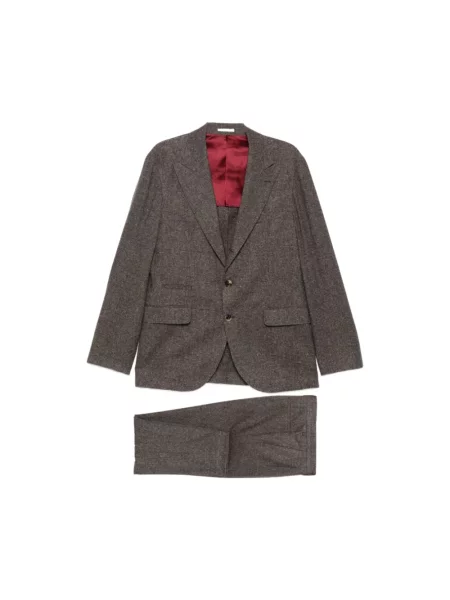 Garnitur Brunello Cucinelli wełniany brązowy