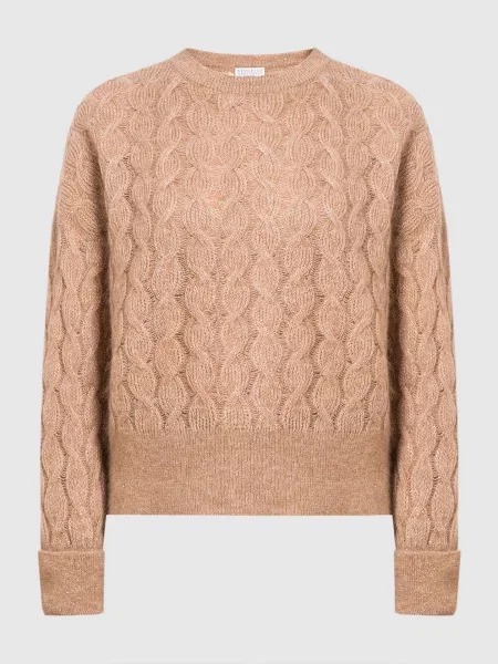Светр з люрексом Brunello Cucinelli коричневий