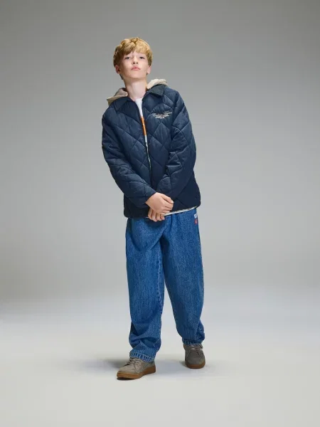Reserved Jachetă bomber cu bleumarin