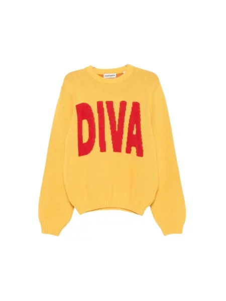 Lniany sweter Carne Bollente żółty
