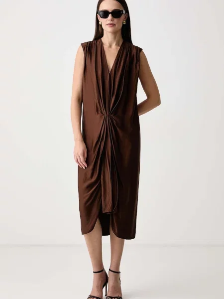 Pedro del Hierro rochie de vară cu vâscoză maro