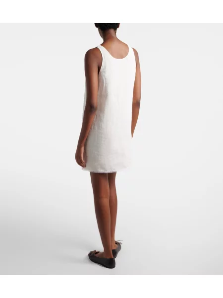 Rochie Prada cu broderie de in alb