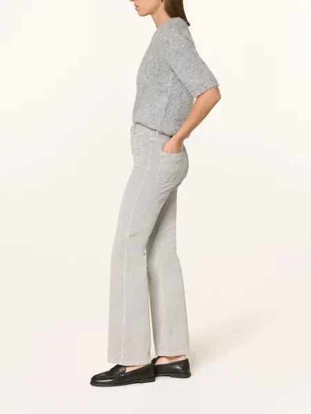Opus Pants Manšestrové Kalhoty Melly Fresh hazy fog melange