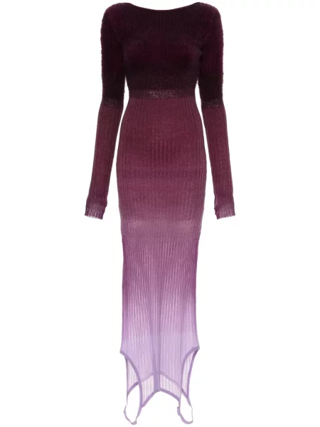 Rochie midi The Attico tricotate până la genunchi de costum violet