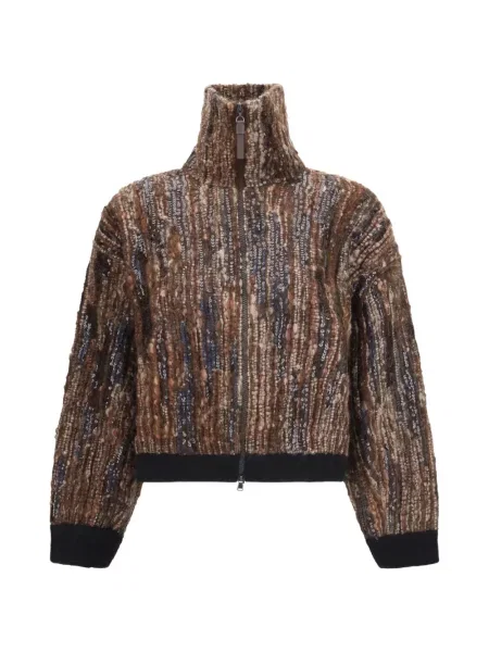 Cardigan Brunello Cucinelli cu paiete maro