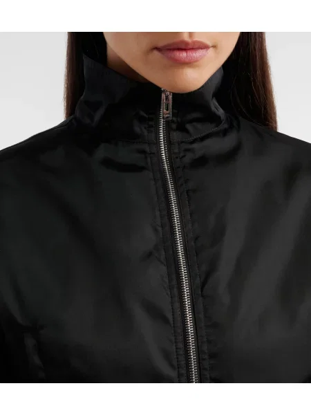 Tafta cu centură geacă bomber Alaïa negru