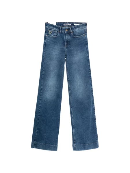 Blugi cu picior larg Lois Jeans cu autograf albastru