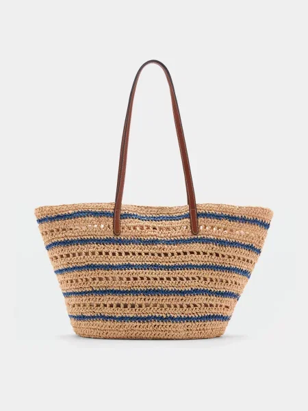 MANGO Пляжна сумка Світло-коричневий коричнева