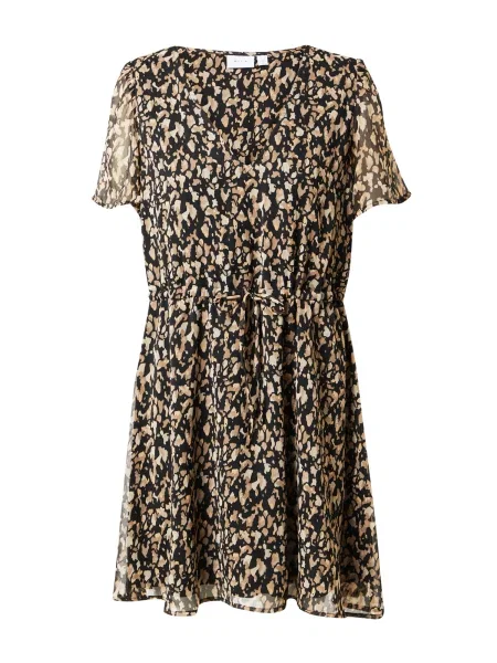 VILA Poletna obleka FALIA bež / rjava črna