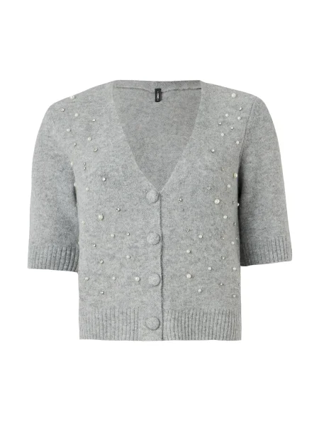 ONLY Geacă tricotată ONLRene gri amestecat / perlat alb