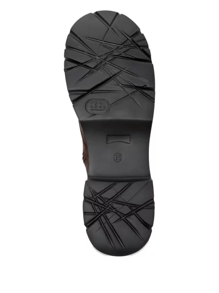 Botine Camper cu șireturi cu platformă din dantelă maro