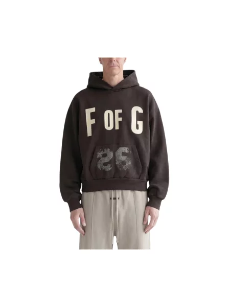 Bluza z kapturem Fear Of God z kapturem klasyczna brązowa