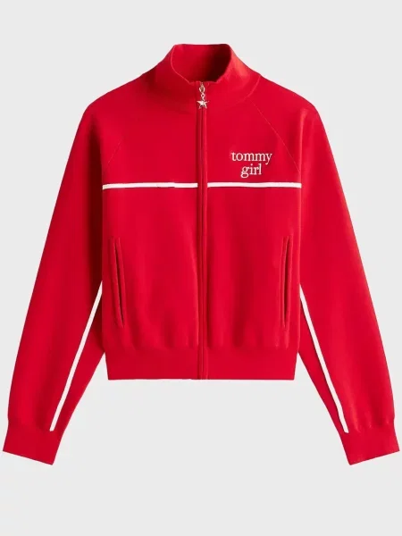Трикотажна спортивна кофта Tommy Jeans червона