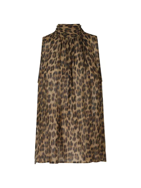 Top Semicouture cu funde cu model leopard
